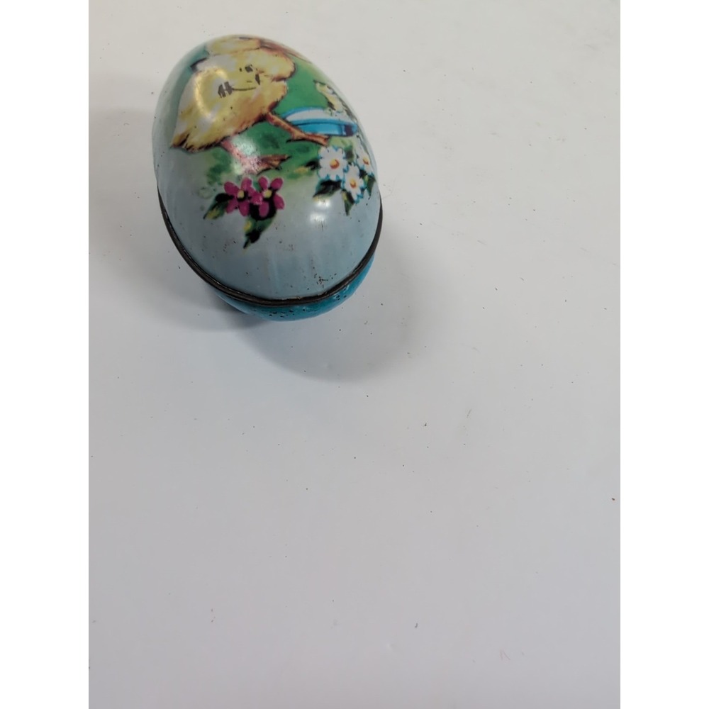 Vintage Metal Egg Tin Litho Easter Candy Container Duck British Colony of Hong - Picture 4 of 6